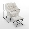 PAGED Accent Chair with Ottoman, Comfortable Living Room Chairs, Upholstered Lounge Chair with Metal Frame for Office - 2 of 4