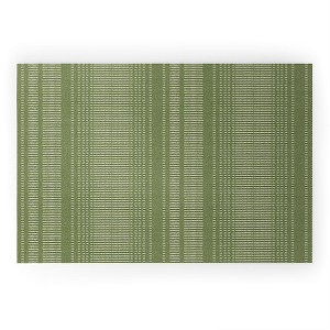 Little Arrow Design Co morse stripe avocado Large Welcome Mat - Deny Designs - 1 of 3