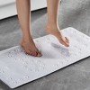Home Mart Goods Extra Thick Long White Non-Slip Foam Bathtub Shower Mat With Suction Cups Fast Drying - 36" x 17" - 2 of 4
