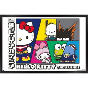 Trends International Hello Kitty and Friends - Kawaii Milk Framed Wall  Poster Prints White Framed Version 22.375 x 34