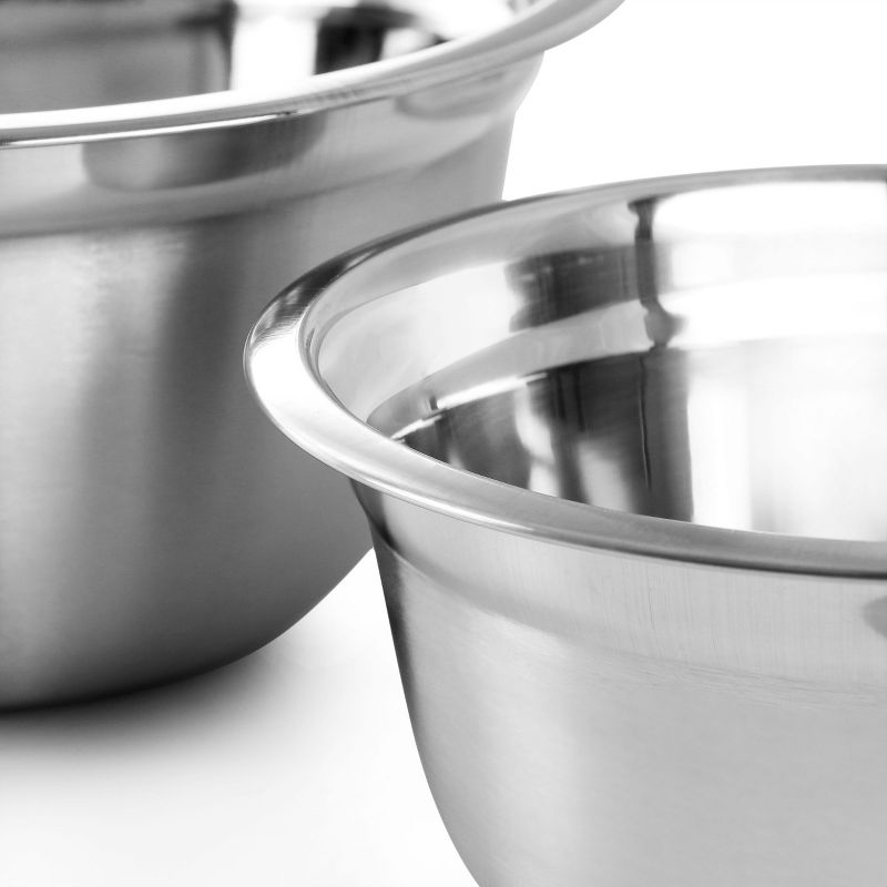 Oster Rosamond 3 Piece Stainless Steel Mixing Bowl Set in Silver, 4 of 7