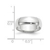 Black Bow Jewelry 2mm to 6mm 14K White Gold Lightweight Half Round Standard Fit Band - 3 of 4