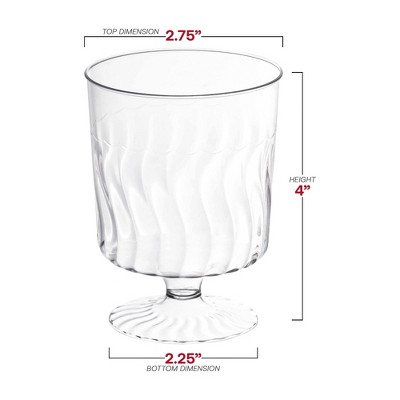 Clear Plastic Pedestal Wine Glasses Set of 240