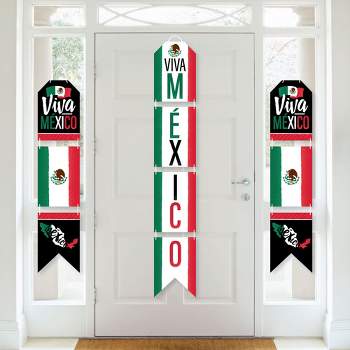 Big Dot of Happiness Viva Mexico - Hanging Vertical Paper Door Banners - Mexican Independence Day Party Wall Decoration Kit - Indoor Door Decor