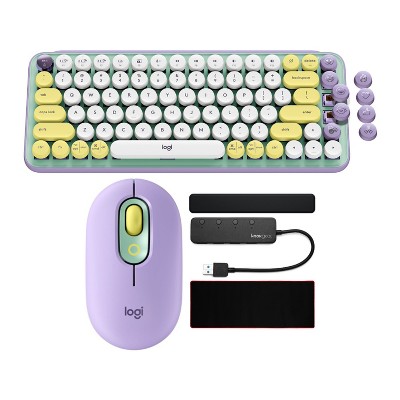 Logitech POP Keys Wireless Mechanical Keyboard With Emoji Keys Bundle