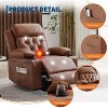 Comfy Corduroy Recliner Chair, Oversized PU Leather Lift Recliner, Adjustable Design, Side Pockets, Two Cup Holders, for Living Room, Bedroom - 2 of 4