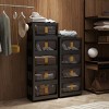 GlasFlength Decorative Storage Cabinets Accent Cabinet Folding Storage Cabinet Free standing Cabinet for Living Room, Black, 23.62"*13.78"*48.43" - 2 of 4