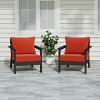 WestinTrends Avalon Outdoor Modern HDPE Patio Club Chairs with Deep Seat Cushions (Set of 2) - 2 of 4