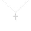 Haus of Brilliance Silver 1/4 Cttw Diamond Inlaid Cross Pendant Necklace - 2 of 4