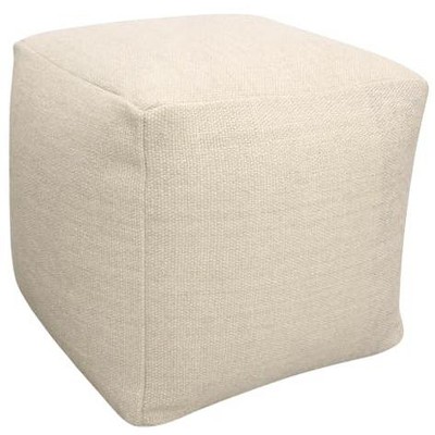 Moti Remi Pouf in Handwoven Contemporary Ivory Wool