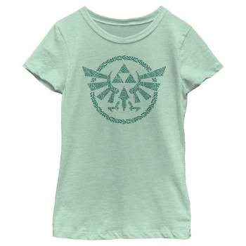 Girl's Nintendo The Legend of Zelda: Tears of the Kingdom Green Hyrule Crest T-Shirt