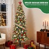 Prelit Christmas Tree, Christmas Tree with Lights, Adjustable Lights 200 Led Warm , Slim Design for Home Office Holiday Decor - 3 of 4