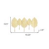 HomeRoots 18" Golden Aluminum Leaf Five Hook Wall Mount Coat Rack - 3 of 4