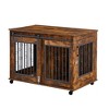 YOOCOZZ Sliding Door Dog Cage with Partition for Two Puppies, 39.37'' W x 25.20'' D x 28.94'' H-Rustic Brown - 3 of 4