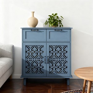 BAOURE American Style 2-Door & 2-Drawer Storage Cabinet,  Blue Multi-Functional Furniture for Bedroom, Living Room - 1 of 4
