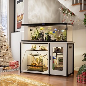 Besiost 55-75 Gallon Rectangle Aquarium Stand with Power Outlets & LED Light, Fish tank stand - 1 of 4