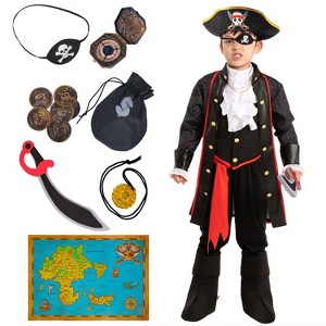 Joyfy Halloween Pirate Costume for Kids, Boy Captain Pirate Costume for Trick or Treat Themed Party - 1 of 4