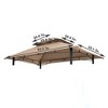 8x5Ft Grill Gazebo Replacement Canopy,Double Tiered BBQ Tent Roof Top Cover,Beige - 2 of 4