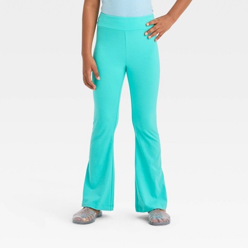 Girls' Flare Leggings - Cat & Jack™ Turquoise Blue M Slim