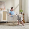KTMBDW Nursery Rocking Chair, Teddy Upholstered Glider Rocker Rocking Accent Chair Padded Seat with High Backrest for Living Room, Bedroom, Offices - 3 of 4