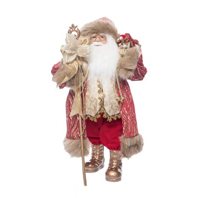 Season's Designs 18" Red And Gold Elegant Santa With Ribb