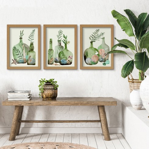 Americanflat Botanical Modern (set Of 6) Framed Prints Gallery Wall Art Set  Green Mountains By Louise Robinson : Target