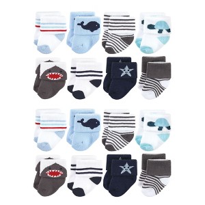 Hudson Baby Cotton Rich Baby Terry Socks 16-Pack, Sea Creatures - 1 of 3