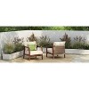 Okak 16" Boho Outdoor Accent Chair Acacia Club Chair with Woven Back,Set of 1/2,Patio Lounge Armchair for Porch,Garden,Backyard,400lbs Max - 3 of 4