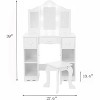 TackView 2-in-1 Wooden Kids Vanity Set,Tri-Fold Mirror, Stool & Drawer - 3 of 4