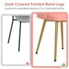 VECELO Velvet Dining Chairs Set of 2/4, Upholstered Kitchen Chairs with Cushion, Padded Backrest & Metal Legs, Pink/White - 4 of 4