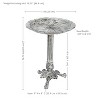 Sunnydaze Bird and Blossom Cast Aluminum Metal Bird Bath - Antique Gray - 13" - 3 of 4