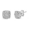 .925 Sterling Silver 1/4 Cttw Diamond Double Halo Cushion Shaped Stud Earrings - 2 of 4