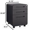 NicBex 3 Drawer Rolling File Cabinets with Lock for Home Office Letter/Legal/A4/F4 - 3 of 4