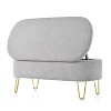 NicBex Oval Storage Bench Upholstered Storage Ottoman Entryway Bench with Metal Legs for Bedroom, Entryway - 4 of 4