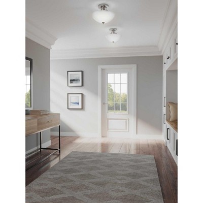 Brushed Nickel Glass Semi-Flush Mount Ceiling Light