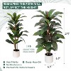 Tree City 4 Ft Artificial Dracaena Tree in White Planter – Realistic Fake Yucca Plant for Home & Office Decor - 2 of 3