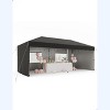10'x20' Commercial Pop Up Canopy Tent - Heavy Duty Steel Frame with 4 Sidewalls, Waterproof 210D Oxford, Black - 2 of 4
