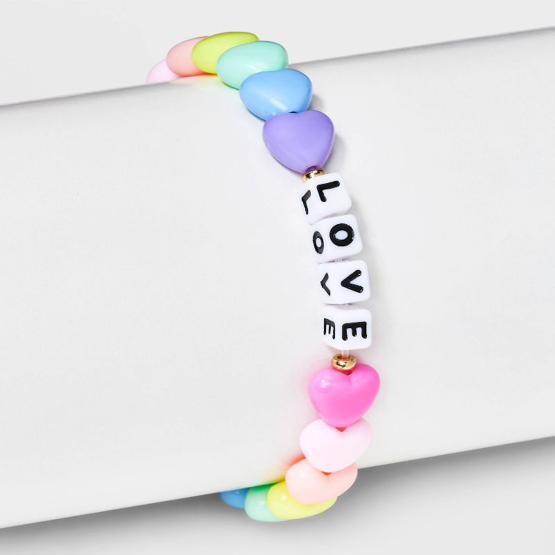 Little Words Project Love Rainbow Heart Beaded Bracelet - Rainbow, 2 of 8