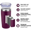 Itopfox Insulated Travel Coffee Tumbler with Lid, Stainless Steel Cup for Hot and Cold Drinks, Powder Coated Plum - 2 of 4