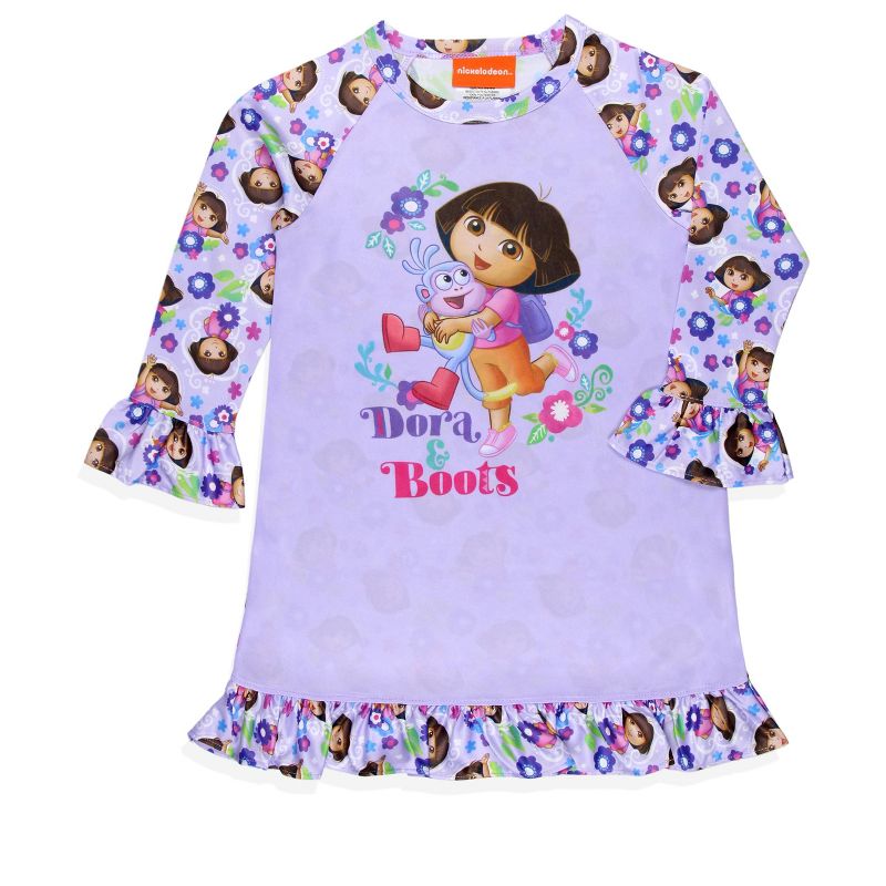 Nickelodeon Toddler Girls' Dora the Explorer Sleep Pajama Dress Nightgown Purple, 1 of 5