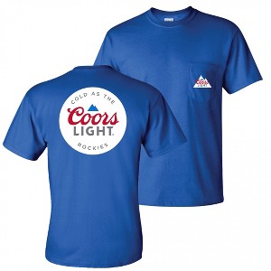 Mens Coors Light Mountain Pocket Logo with Rear Logo Print T-Shirt - 1 of 4
