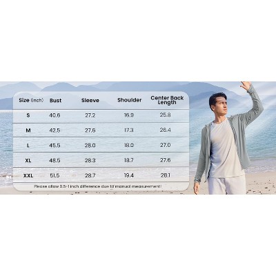 COOFANDY Men Full Zip UPF 50 Sun Protection Hoodie Jacket Long Sleeve Lightweight Breathable UV Shirts with Pockets Light Gray L — фото 7