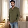 Anna-Kaci Men's Long Sleeve Polo Shirt with Spread Collar and Relaxed Fit - 3 of 4