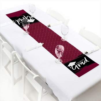 Big Dot of Happiness Maroon Grad - Best is Yet to Come - Petite Burgundy Graduation Party Paper Table Runner - 12 x 60 inches