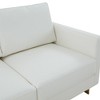LeisureMod Lincoln Mid-Century Modern Upholstered Faux Leather Loveseat with Gold Frame - 4 of 4