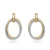 Elegant 14K Gold Plated Drop Earrings Adorned with Dazzling Cubic Zirconia for a Classic and Refined Look - 2 of 3