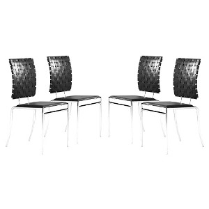 Zuo Criss Cross Dining Chair (Set of 4) Black - 1 of 4