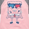 Girls' - SpongeBob SquarePants - Flag Fill Sunglasses Shirt Tail Raglan Graphic T-shirt - 2 of 4