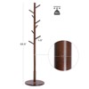 VASAGLE Solid Wood Coat Rack, Free Standing Hall Coat Tree with 8 Hooks, 3 Height Options,, Rubberwood Hooks and Pole, Dark Walnut - 4 of 4