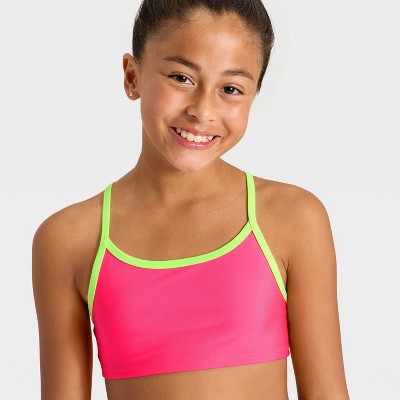 Cat & Jack Girls' Sleeveless Colorblock Two Piece Swimwear Set - Cat & Jack™ Pink S — фото 2